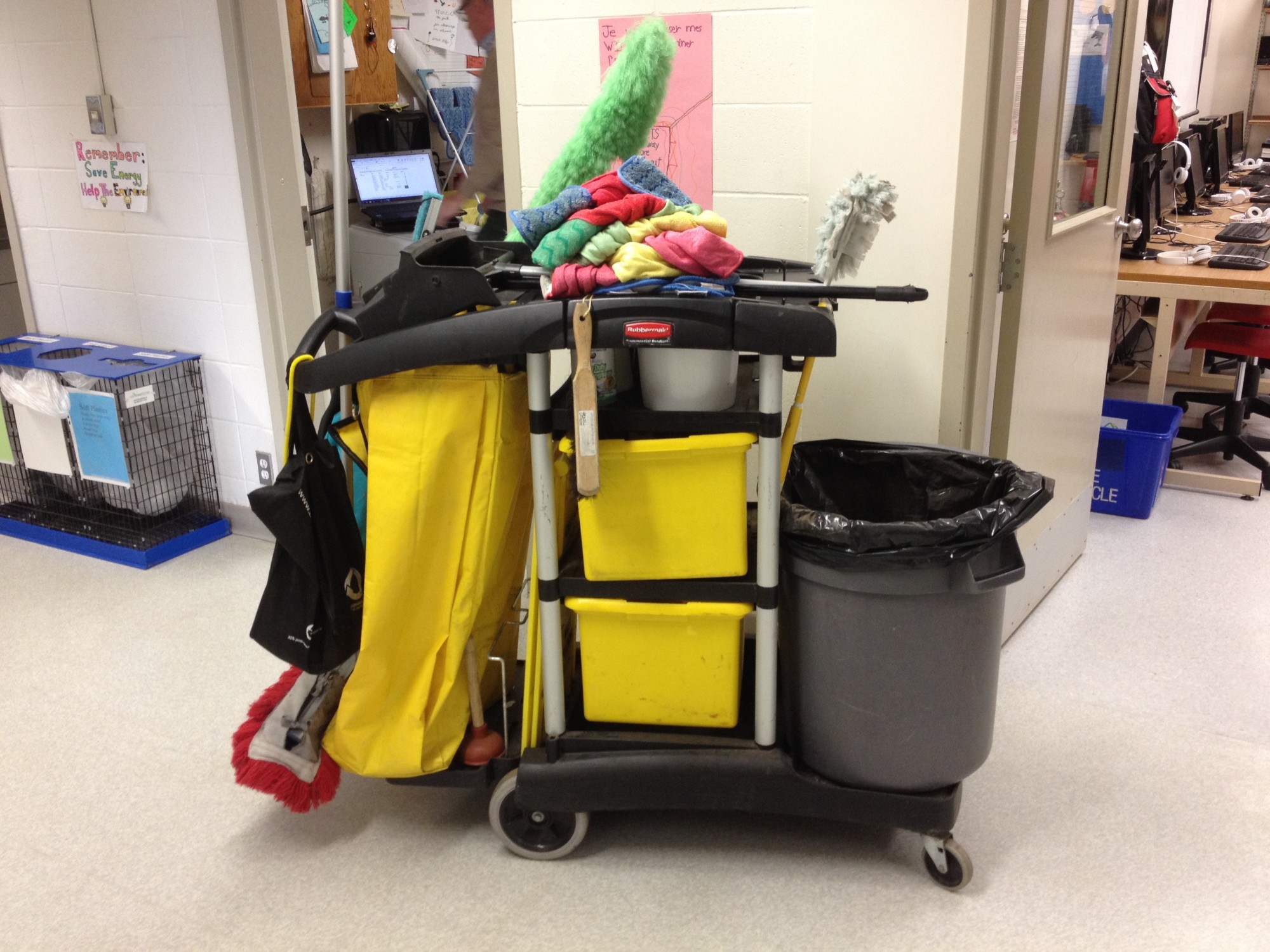 Janitorial Cart with Supplies